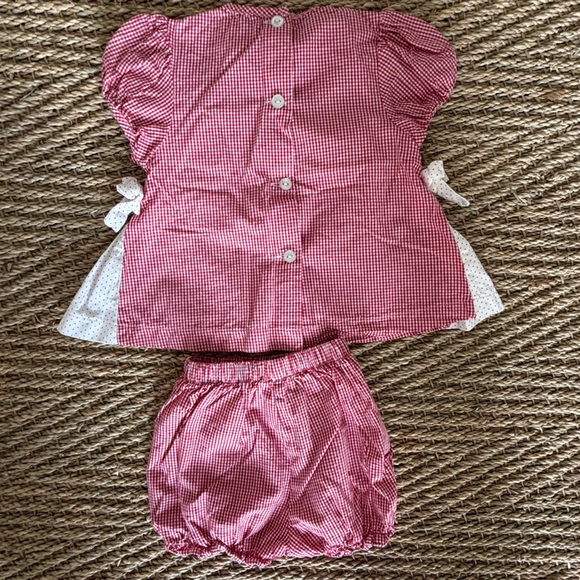 🎀 James & Lottie Outfit Bundle,Size 18M | Red Gingham Set + Green gingham Dress - Picture 9 of 10
